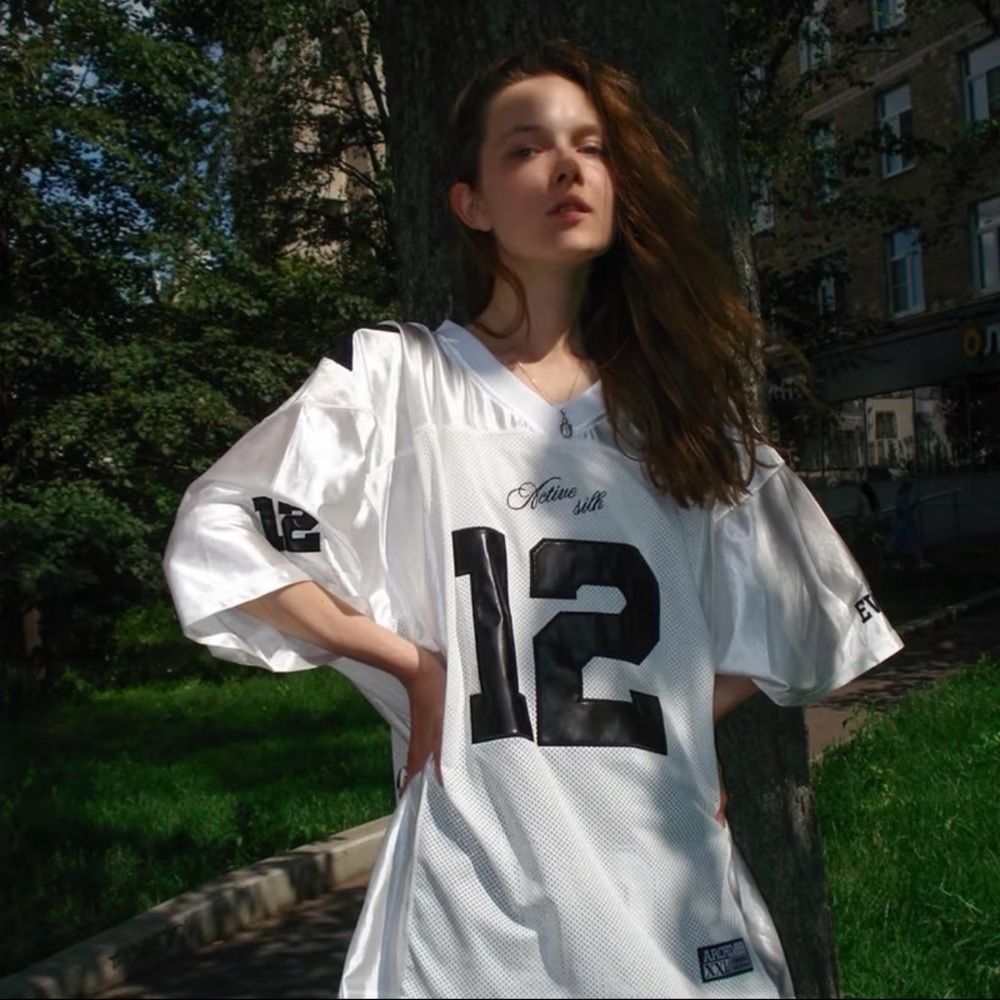 White and Black Kids Sports Jersey